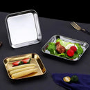 Axyaa Stainless Steel Square Tray Plate for Food Cake Fruit, Creative Snack Dishes
