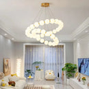 Axyaa Nordic Luxury Living Room LED Chandelier with Pearl Necklace Pendant