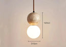 Axyaa Cream Travertine LED Pendant Light, Elegant Chandelier for Bedroom, Dining Room & Kitchen
