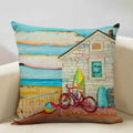 Retro Oil Painting Pattern Pillow Case 45x45cm for Home Sofa Decor - Axyaa