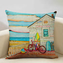 Retro Oil Painting Pattern Pillow Case 45x45cm for Home Sofa Decor - Axyaa