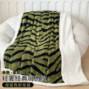 Axyaa Cationic Jacquard Zebra Pattern Velvet Lamb Blanket