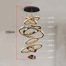 Axyaa Crystal Chandelier Stair Pendant Lamp Living Room Lighting