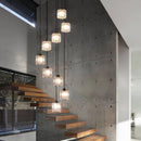 Axyaa Crystal Chandelier Stair Pendant Lamp Living Room Lighting