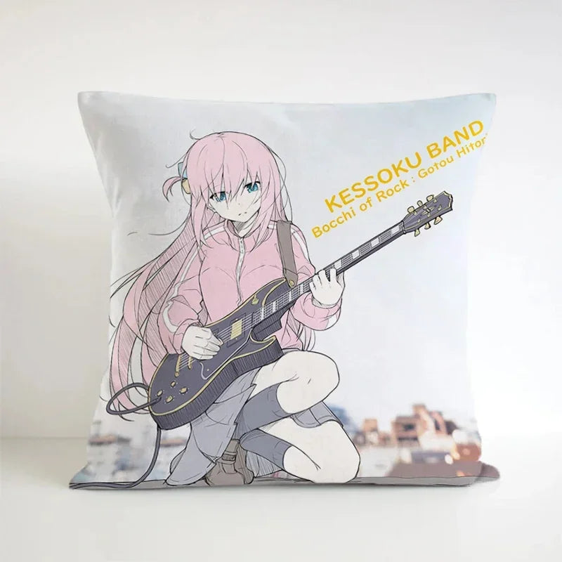 Axyaa 45x45 Decorative Pillowcases for Sofa Pillows - Bocchi Rock Theme