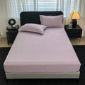 Axyaa Elastic Brushed Polyester Fitted Sheet Set + Pillowcase for Single Double Bed
