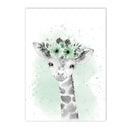 Axyaa Animal Lion Koala Green Wall Poster Nursery Art Prints Canvas Painting