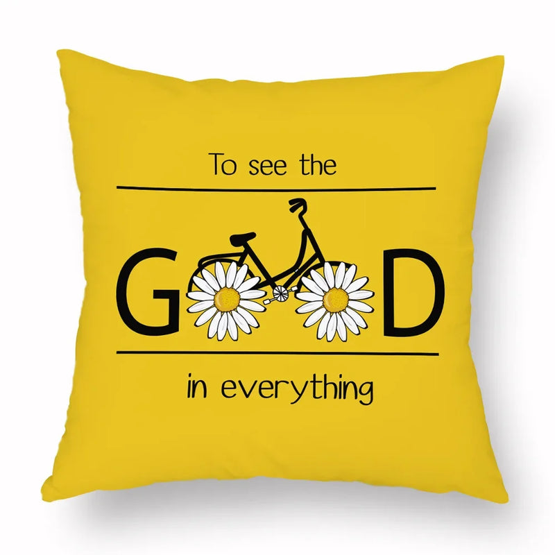 Axyaa Yellow Daisy Peach Skin Pillowcase