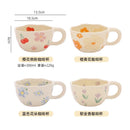 Axyaa Irregular Ceramic Mug Hand-painted Floral Heart Coffee Cup - 300ML