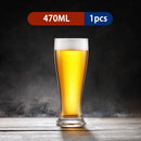Axyaa High Waist Beer Glass 470ML - Streamlined Whiskey Glass for Bar Party