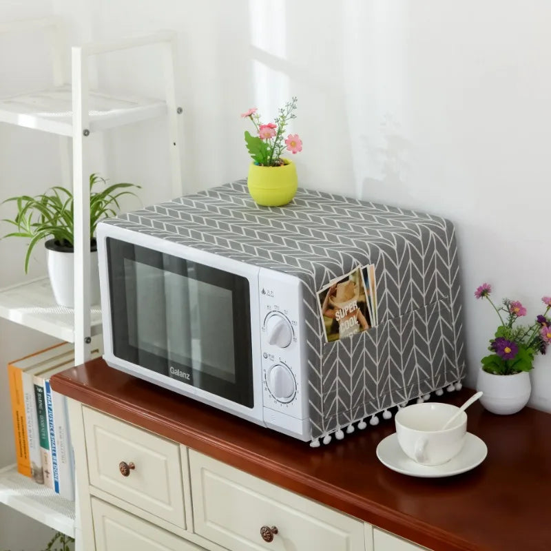 Axya Cotton Linen Microwave Cover - Dustproof Electric Baking Oven Cover