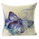 Axyaa Linen Butterfly Cushion Cover 45x45cm - Decorative Pillow Case for Sofa & Bed