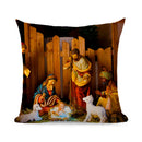 Axyaa Christmas Linen Cushions 45x45 for Living Room Sofa Decor