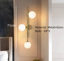 Axyaa Bubble Glass Wall Sconce with Gold Metal - Modern G9 Bulb Light for Home Décor