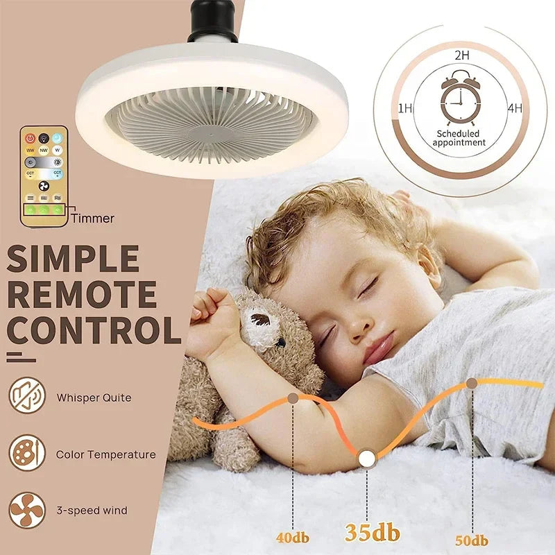 Axyaa 3-in-1 Ceiling Fan Light with Remote Control for Home, AC85-265V