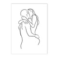Axyaa Couple Love Kiss Line Drawing Wall Art Canvas Painting Nordic Posters