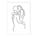 Axyaa Couple Love Kiss Line Drawing Wall Art Canvas Painting Nordic Posters