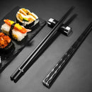 Axyaa Black Alloy Chopsticks Set for Food, Sushi, Noodles - Japanese & Korean Style