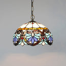 Axyaa Stained Glass Pendant Lights in Baroque Style for Kitchen and Home Decor