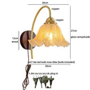 Axyaa LED Glass Wall Light Gold Antique Brass Modern Bedroom Bedside Lamp