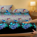 Axyaa Floral Fitted Sheet: Soft 100% Polyester, Vibrant Design for Bedroom Decor