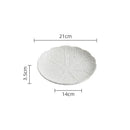 Axyaa Ceramic Cabbage Texture Plate Set - White Specialty Tableware