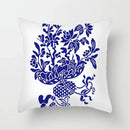 Axyaa Blue Geometric Floral Printed Pillow Case - Soft Cushion Cover