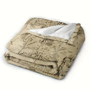 Axyaa Middle Earth Map Fleece Blanket - Lightweight, Soft, All-Season Home Decor