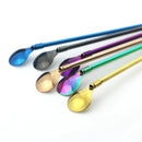 Axyaa Stainless Steel Straw Spoon Set - Reusable Metal Straw & Spoon for Smoothie Drinking