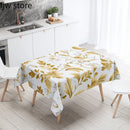 Tropical Plant Printed Waterproof Table Cloth for Kitchen & Restaurant by Axyaa