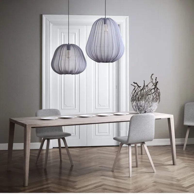 Axyaa Wabi Sabi Silk Lantern Pendant Lamp for Home and Restaurant Lighting