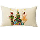 Axyaa Nutcracker Lumbar Pillow Cover: Winter Holiday Cartoon Home Decoration