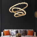 Axyaa Gold Metal LED Chandelier for Modern Home Decor