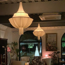 Axyaa French Medieval Chandelier: Elegant Butter Style Fabric Design for Living, Master, Dining Room