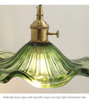 Axyaa Lotus Glass Wall Sconce Brass Bedside Lamp for Bedroom Dining Room