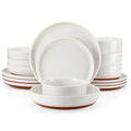 Axyaa Stoneware Dinnerware Set with Mix-Color Sesame Layered Glaze - 16/32 Piece