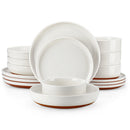 Axyaa Stoneware Dinnerware Set with Mix-Color Sesame Layered Glaze - 16/32 Piece