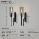Axyaa Ribbed Glass Nordic Wall Lamp E27 for Dining Hotel Bedroom