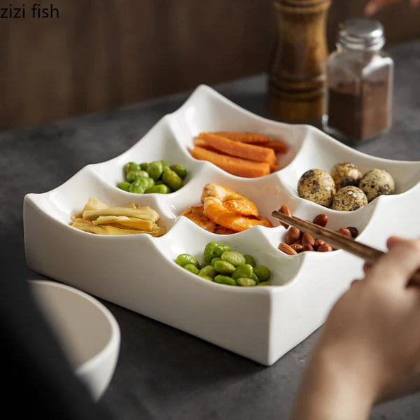 Axya Square Ceramic Plate Set for Pasta Steak Sushi Dessert Snacks