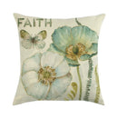 Axyaa Floral Print Linen Pillow Case for Home Decor - 45*45cm