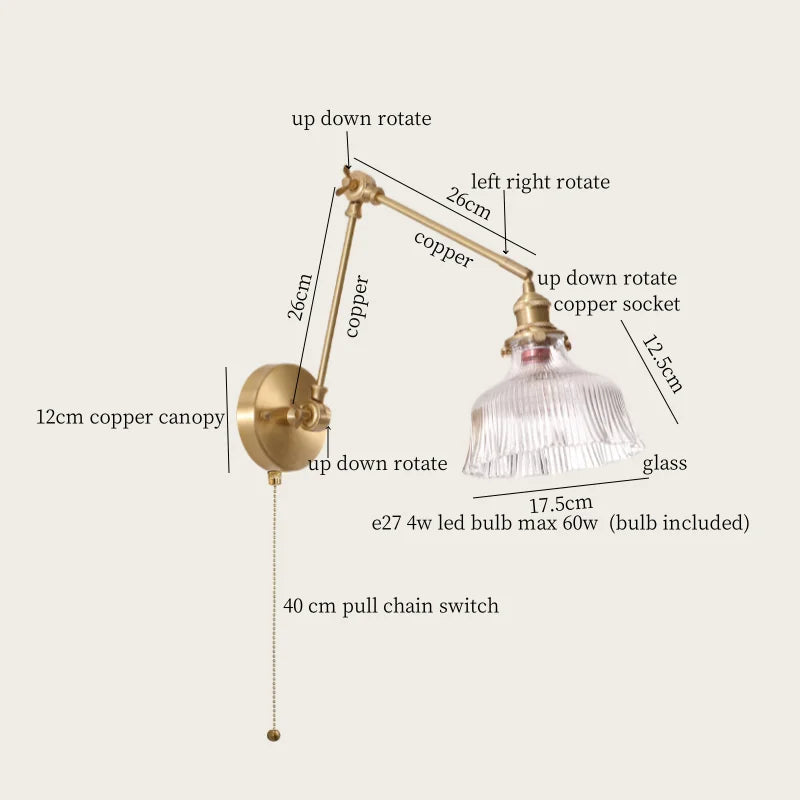 Axyaa Glass LED Wall Lamp for Living Room, Bedroom, Bathroom - Nordic Minimalism