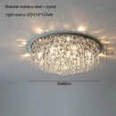 Axyaa Crystal LED Ceiling Lamp for Luxury Living Room and Bedroom Lighting