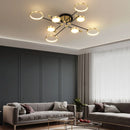 Axyaa Nordic LED Chandelier for Bedroom & Living Room, Black Gold Lighting