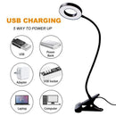 Axyaa LED Clamp Desk Lamp 3 Color 10 Brightness Flexible Gooseneck Book Light