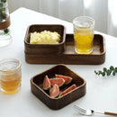 Axyaa Wooden Dry Fruit Plate & Nut Box: Premium Kitchen Tableware & Snacks Holder