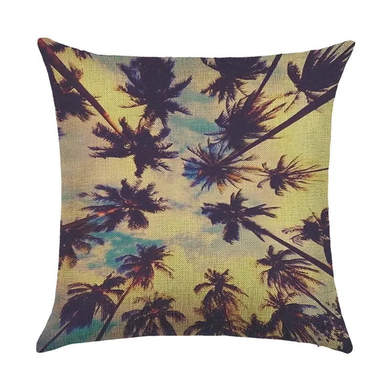 Axyaa Cartoon Pattern Linen Pillowcase - Home Sofa Decorative Cushion Cover