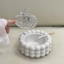 Axya Light Luxury Ceramic Ashtray with Lid for Living Room Decor and Anti Fly Ash