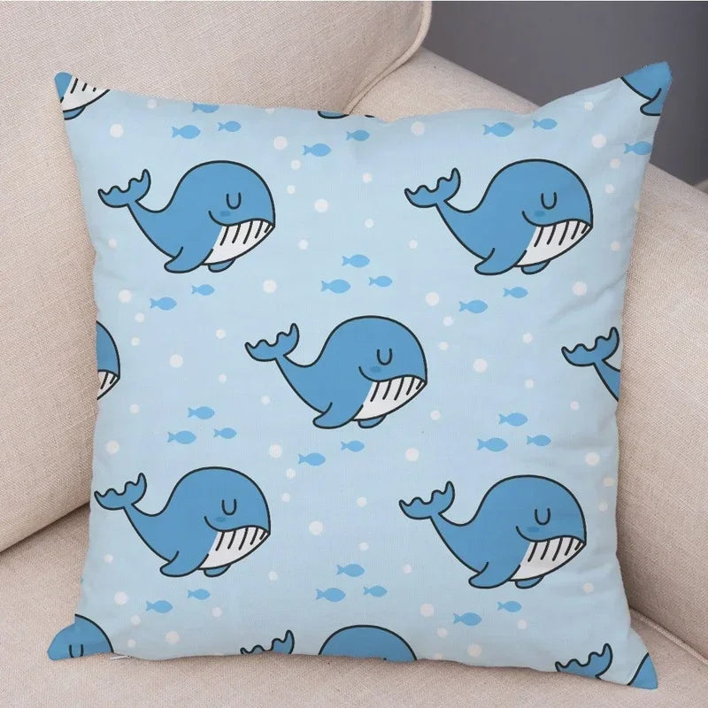 Axyaa Cartoon Animal Cushion Cover: 45*45cm for Living Room, Sofa, Car, Children's Room