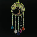 Axyaa 7 Chakra Agate Dream Catcher Moon Gemstone Wind Chime Home Decor