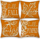 Axyaa Buffalo Check Print Linen Pillow Cover 45x45 for Fall Thanksgiving Decor